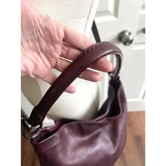 FRYE Melissa Slouchy Burgundy Antique Leather Large Hobo Crossbody Purse Bag - Picture 5 of 14